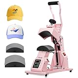 VEVOR Hutpresse mit 2 austauschbaren Platten (160 x 65 mm / 160 x 80 mm), Hut-Hitzepresse mit präziser Temperatur- und Zeitregelung, Mützenpresse Heat Press für Stirnbänder Gesichtsmasken Rosa