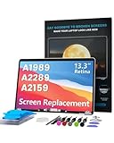 LHM A1989 A2159 A2289 Bildschirm Ersatz für MacBook Pro 13,3 Zoll 2018-2019-2020 Jahr Retina (EMC 3358 3214 3348 3301) 2560 x 1600 Full LCD Screen Display Assembly with Fix Kit (A1989-Space Gra) y)