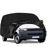 Autoabdeckung Vollgarage für VW T5 T6 SWB, Autoplane Ganzgarage mit Seitentür-Reißverschluss, Atmungsaktiv Autoplane Ganzgarage Winter/Sommer Autoabdeckung Wasserdicht L490(470-490cm)