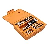 Ausdrehkopf Set MK2 M10 Ø50mm Bohrkopf Ausdrehkopf Set mit 9 Stück Langweiliger Stangen in Verschiedenen Größen mit Aufbewahrungsbox F1-12 50mm für Fräsmaschine Bohrmaschinen