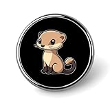 Niedliche Wiesel-Anstecknadel, Anstecker, Metall, rund, für Jacke, Hut, Tasche, Zubehör, Schmuck