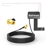 Eightwood Aktive DAB Antenne DAB+ Autoantenne SMB Adapter DAB Digitales Autoradio Antenne Glashalterung mit 3 m Verlängerungs Kabel Kompatibel für DAB Radio Pioneer Clarion Kenwood Alpine MEHRWEG usw.