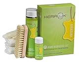 KERALUX Lederpflege Jeans Reinigungs Set für pigmentierte Leder. 250 ml Reiniger Aktiv Plus und 45 ml Jeansreiniger Plus Zubehör. Sehr gut für Longlife Leder geeignet!