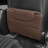 DQSZ 2PCS Auto PU Leder Sitz Rückenlehnen Anti Kick Pad für VW Golf 6 MK6 GTI GTR GTD, Rückenlehnenschutz und Organizer Wasserdicht und Pflegeleicht Zubehör, E/Coffee