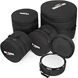 OUUTMEE 5-teiliges Trommeltaschen-Set für Snare Drum, 12" Tom, 13" Tom, 16" Floor Bass Tom, 18" Tom, 22"/24" Bass Drum, 8MM