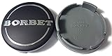 1x Original Borbet Felgendeckel | Nabendeckel Nabenkappe Matt Schwarz Silber Center Cap 55mm NEU!