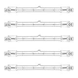 ECO HaloLine Halogenröhre, Sockel R7S, T3 Halogenröhrenlampe, 230V, 160W=200W, 118 mm, warmweiß - 2800K (5 Stück)