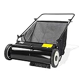 DEMA Rasenkehrmaschine 65 cm, Laubkehrer, Kehrmaschine mit 4 Bürsten, 180L Auffangsack, höhenverstellbar, leichtlaufend, robust, ideal für Rasen, Wege & Hof, private Gartengröße, effiziente Reinigung