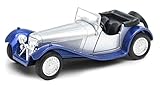 generisch Jaguar 100 Cabrio Oldtimer Sammlermodell 11 cm Silber offen