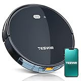 Staubsauger Roboter,Tesvor WLAN Saugroboter mit Raumkarte in Echtzeit Starkleistung Roboterstaubsauger Tierhaare und Allergene Optimiert für Teppich & Glattböden Kompatibel mit Alexa und APP-Steuerung