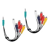 Heayzoki 2 Stück Für Samsung LCD-TV-Komponentensignalleitung 3.5 + 2.5 bis 5RCA Video Double-End für AV-Kabel, Für Samsung LCD-TV-Signalleitung mit 3.5mm + 2.5mm bis 5RCA