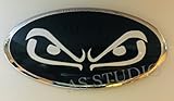 AS STUDIO 2x 130x65mm Böser Blick Emblem Folie (117x57mm) für KIA, Schwarz