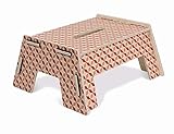 Werkhaus WH 4969 Fußbank Geometrische Formen Rot ca. 32 x 15,5 x 27,5 cm Tritthocker Holzhocker