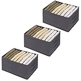 3 Stück Stapelbar Ordnungssystem Kleiderschrank Schrank, Organizer für T-Shirts Hemden, Schubladen Kleidung Aufbewahrung Boxen aus PP-Karton | 32x27x17cm x 9 Fächer