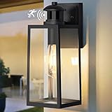 Außenlampe mit Bewegungsmelder,Schwarz Außenleuchte,Wasserdichte Außen Wandleuchte,3 Modi Außenwandleuchte,Alumniumguss Außenbeleuchtung für Garten,Eingangstür,Garage balkon lampe,inkl 1 x E27