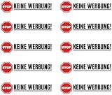 Samunshi® 10x Keine Werbung Aufkleber - Aufkleber Keine Werbung Weiß - Keine Kostenlose Zeitungen Sticker Aufkleber Briefkasten Bitte Keine Werbung Schild 7cm Set