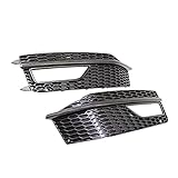 HZYCKJ Front Kühlergrille für Audi A4 B8.5 S-line S4 2013 2014 2015 Stoßfänger Nebelscheinwerfer Abdeckung Kühlergrill Grill Farbe Schwarz