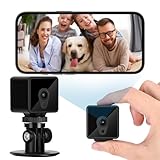 Mexgcom Mini Kamera Überwachungskamera Innen, 2K 1080P HD Live Übertragung Mobile APP Kamera Überwachung Innen WiFi Kamera mit Bewegungsmelder Nachtsicht/Cloud-Speicherplatz für Heim Videoüberwachung