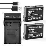 TQTHL 2 x Akku N-EL14 EN-EL14A Akku+Ladegerät, 1500mAh kompatibel mit Nikon Coolpix P7000, P7100, P7700, P7800, P8000 DSLR D3100, D3200, D3300, D3400, D5100, D5200, D5300, D5500, D5600, DF, D3