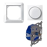 LED-Dimmer Universaldimmer 3-250W als Komplettset mit Merten 1-M polarweiß glänzend Phasenanschnitt und Phasenabschnitt