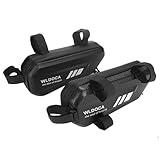 WLDOCA 2er-Pack wasserdichte Eva-Motorrad-Seitentaschen – 2-Liter-Dreieck-Werkzeugtaschen für Touren und Pendeln auf Motorrädern mit Gepäckträgerkompatibilität,Schwarz,A