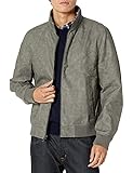 Tommy Hilfiger Herren Men's Smooth Lamb Touch Faux Leather Unfilled Windbreaker Bomber Jacket Kunstlederjacken, Hellgrau, S