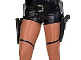 Pistolen-Gürtel inkl. 2 Waffen Zwillingsholster Doppelholster Halfter Cop SWAT Lara Croft Polizist Gangster Kostüm-Zubehör