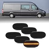 njssjd 6 x LED-Seitenmarkierungsleuchten 12-24 V gelbe Blinker für M'ercedes B'enz Sprinter W906 Volks Crafter 2E 2F gesmokte Lence-LED-Umrissleuchten ersetzen die serienmäßige Halogenbirnenbaugruppe