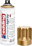 edding 5200 Permanent Spray - reichgold matt - 200 ml - Acryllack zum Lackieren und Dekorieren von Glas, Metall, Holz, Keramik, Kunststoff, Leinwand - Lackspray, Acrylspray, Farbspray