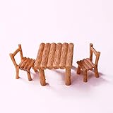 JoyFan 3 Teile/Satz Tisch Stuhl Harz Handwerk Micro Landschaft Ornament Fee Garten Miniatur Terrarium Figur Dekoration