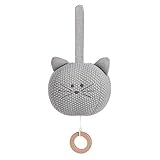 LÄSSIG Baby Spieluhr aus Strick Guten Abend, gute Nacht/Little Chums Mouse Cat, grau