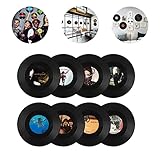 XDSAW 8 Stück Retro Vinyl Schallplatten, Partydekoration Schallplatte, Musik Party Dekorationen Rekord Wand, Schallplatten Wanddekoration für 50er Jahre Themen Party (7 Zoll)