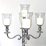 Dekowelten Großer Glasaufsatz Klar 15cm Glas Teelichthalter f. Kerzenleuchter Teelichtaufsatz