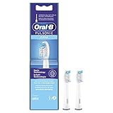 Oral-B Pulsonic Clean Aufsteckbürsten für Schallzahnbürsten, 2 Stück, Zahnbürstenaufsatz für Oral-B Schallzahnbürste