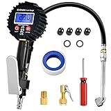 ENDARK Digitaler Reifenfüller Manometer Druckluft Reifendruckprüfer Luftdruckprüfer Digital Reifendruckmesser & Reifenfüll Messgerät 200 Psi Reifendruck Füllgerät Für Auto, Fahrrad, LKW, Motorrad