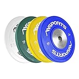 MSPORTS Olympia Hantelscheiben 2er Set Professional Lochdurchmesser 51 mm - Studio Qualität - Gusseisen - Gummiummantelt 5-20 kg Hantel (10 kg - Smaragdgrün)