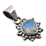 SilverStarJewel 925 Reiner Sterling Silber Original Regenbogen Mondstein Vintage-Stil Anhänger