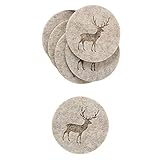 Boltze Home Collections Untersetzer Tjark Ø 10 cm - 6er Set - (beige Hirsch)