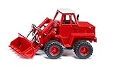siku 3563, Kramer 411 Radlader, Spielzeug für Kinder, 1:50, Metall/Kunststoff, Rot, Schaufel und Ladearm beweglich, Grobstollige Gummireifen
