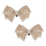 DELORIGIN 1 Paar Goldene Schuhclips Mit Schleife Schuhschnallen Mit Strasssteinen Und Schleife Für Hochzeiten Brautjungfern Abnehmbare Schuhclips Für Damen Partys High Heels Flats Pumps Basteln