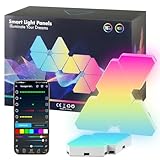 10pcs Led Gaming Panels, LED Smart Wandleuchte Wifi RGB mit IC Musik Sync Wandbeleuchtung Dreiecke, App Steuerung Funktioniert mit Alexa Google Zimmer and Gaming Deko