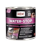 MEM Water Stop,Universalabdichtung und Feuchtigkeitssperre,Optimal geeignet für die Innen-und Außenanwendung, Lösemittel-, silikon-und bitumenfrei, Dichtet sofort, Grau, 1kg ,Verpackung kann abweichen