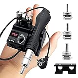 8858 Heißluft Lötstation, 700W Heißluftlötgerät, Rework Station LED Digital Anzeig 100-480°C, Heissluft Lötstation mit 3 Heißluftföhn-Mundstücke für BGA, SOIC, CHIP, QFP, PLCC USW