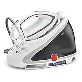 Tefal Dampfbügelstation Pro Express Ultimate, 7,7 Bar, 155 g/Min. Kontinuierlicher Dampf, 500 g/Min. Extra-Dampfstoß, 2600 Watt, Kalk-Kollektor, Bügeleisen Dampfstation, weiß/grau, GV9567