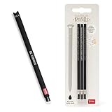 Legami - Set mit 1 Gel-Radierstift und 3 Minen, Katzenmotiv, Kugel am Ende zum Entfernen der Tinte - Schwarze Tinte Thermosensitive Tintenspitze Durchmesser 0,7 mm