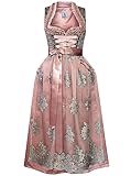 Alpenmärchen Langes Dirndl aus Exklusiver Kollektion inkl. Spitzenschürze Gr.48 - ALM983