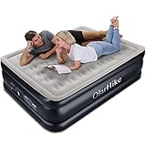 OlarHike Queen Size Luftmatratze mit Integrierter Elektrischer Pumpe, Luftbett Selbstaufblasend für 2 Personen, Premium-Gästebett, Aufblasbare Matratze für Camping oder Heimgebrauch, 203 x 152 x 46 cm