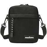 MOCOCITO Umhängetasche, Schultertasche für Herren, Kuriertasche aus Nylon, Messenger Bag für Tägliches Leben Reise(Schwarz)