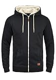 Blend Hulker Teddy Herren Winter Sweatjacke Kapuzen-Jacke Zip-Hoodie Pullover mit Teddy-Futter, Größe:M, Farbe:Black Teddy (75123)