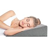 Keilkissen Bett für Bequemes Schlafen, 90cm - Premium Qualität, Modernes Design - Fester Matratzenkeil mit Weichem Bezug - Schickes, graues Lesekissen und Reflux Kissen by DYNMC YOU